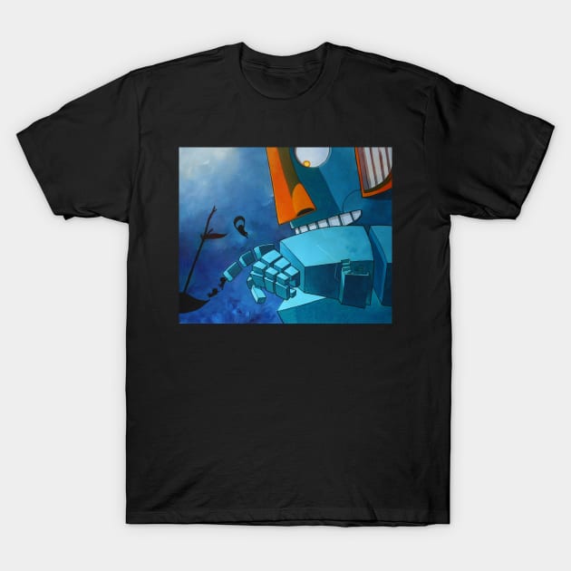 Blue robot house. T-Shirt by BatistaStudio